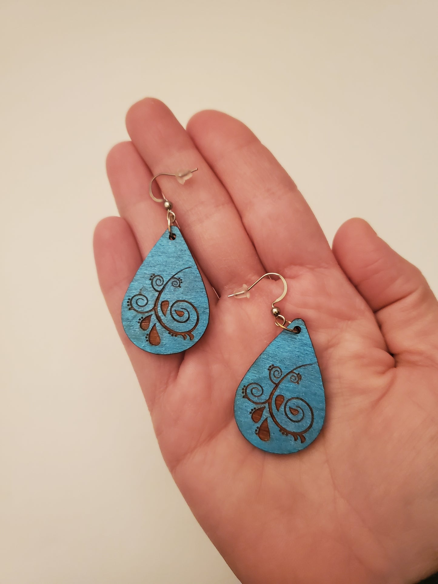 Handpainted Wood Earrings