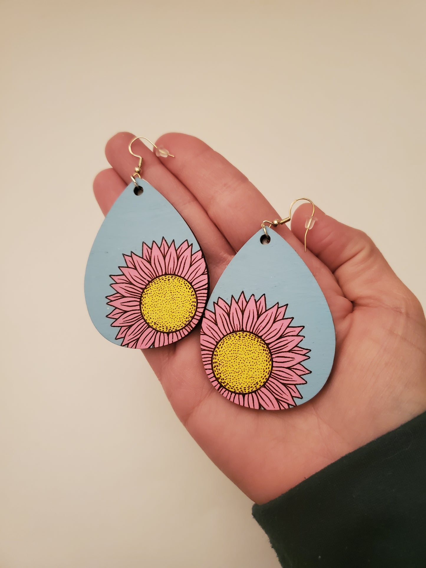 Handpainted Wood Earrings