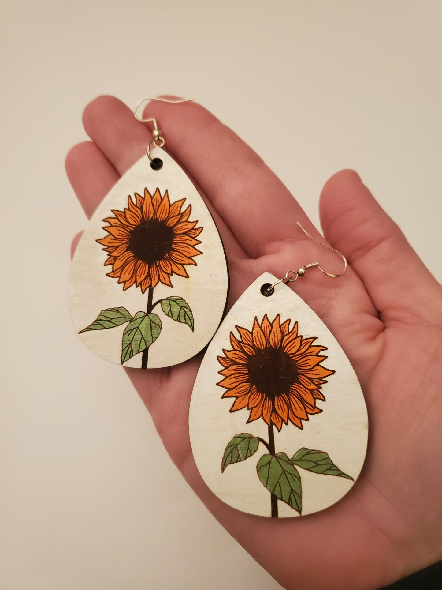 Handpainted Wood Earrings