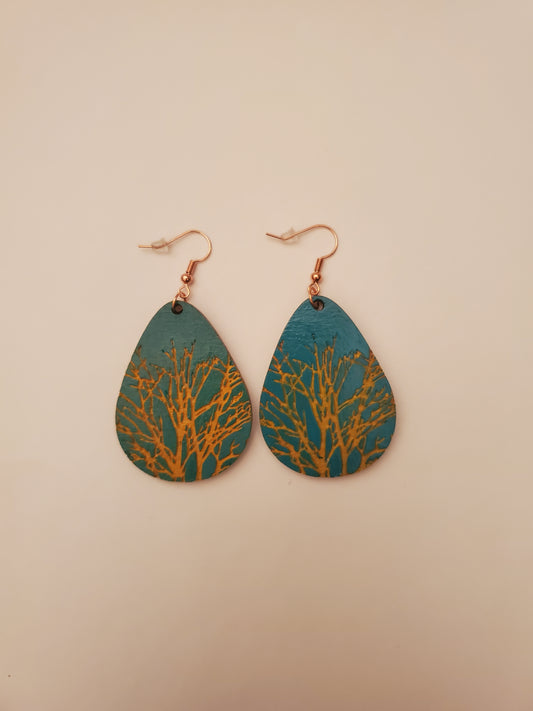 Handpainted Wood Earrings