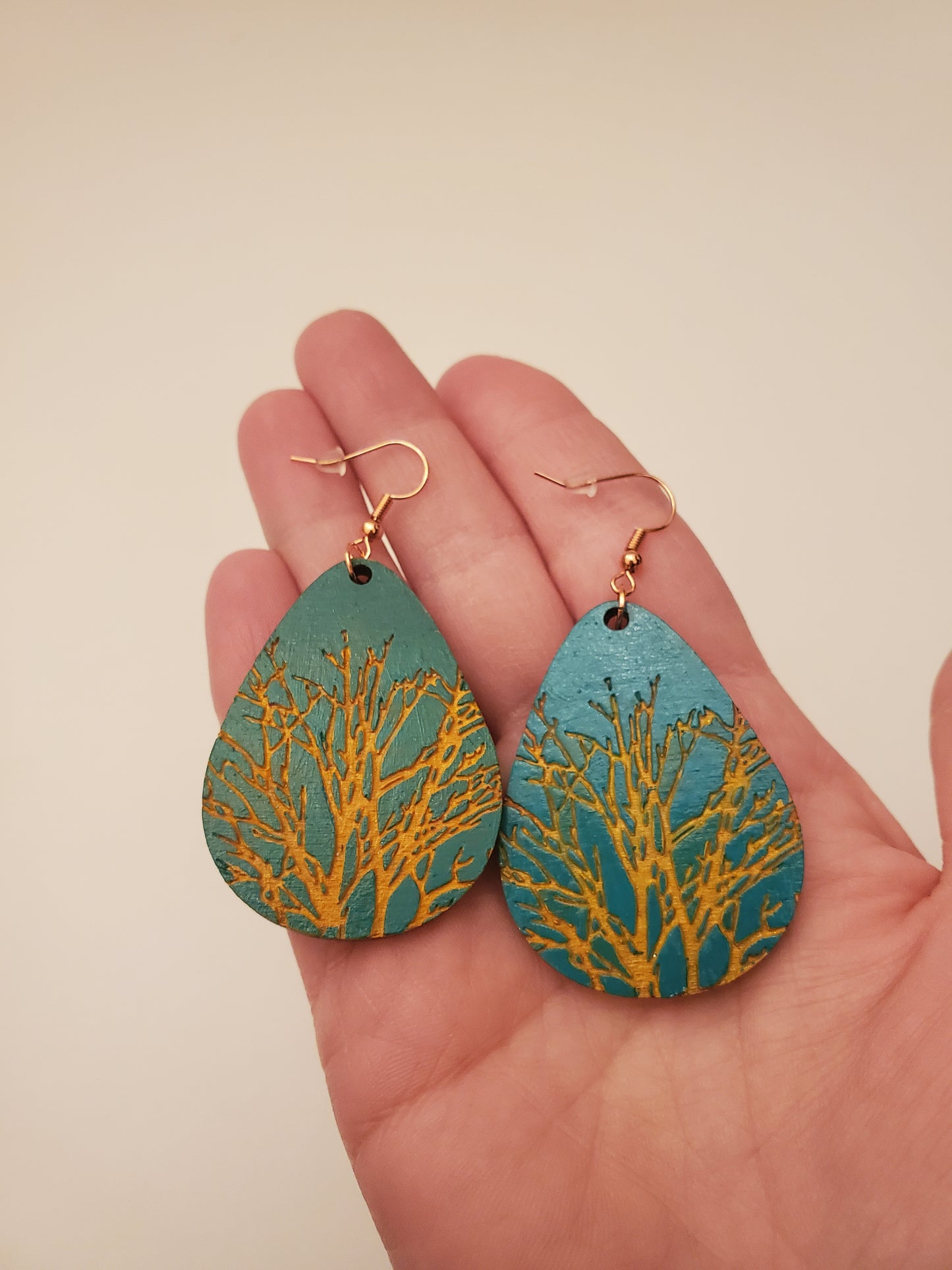 Handpainted Wood Earrings