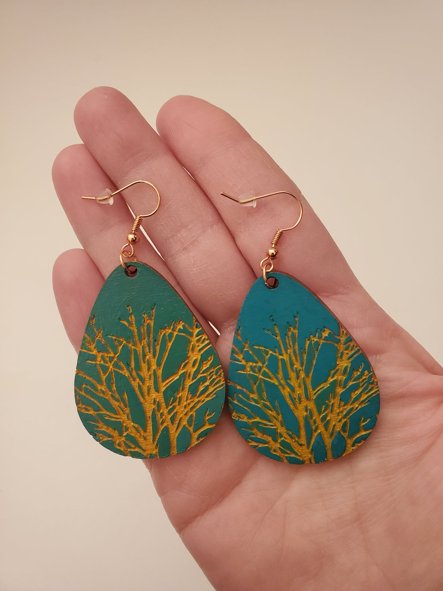 Handpainted Wood Earrings