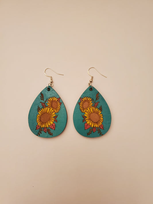 Handpainted Wood Earrings