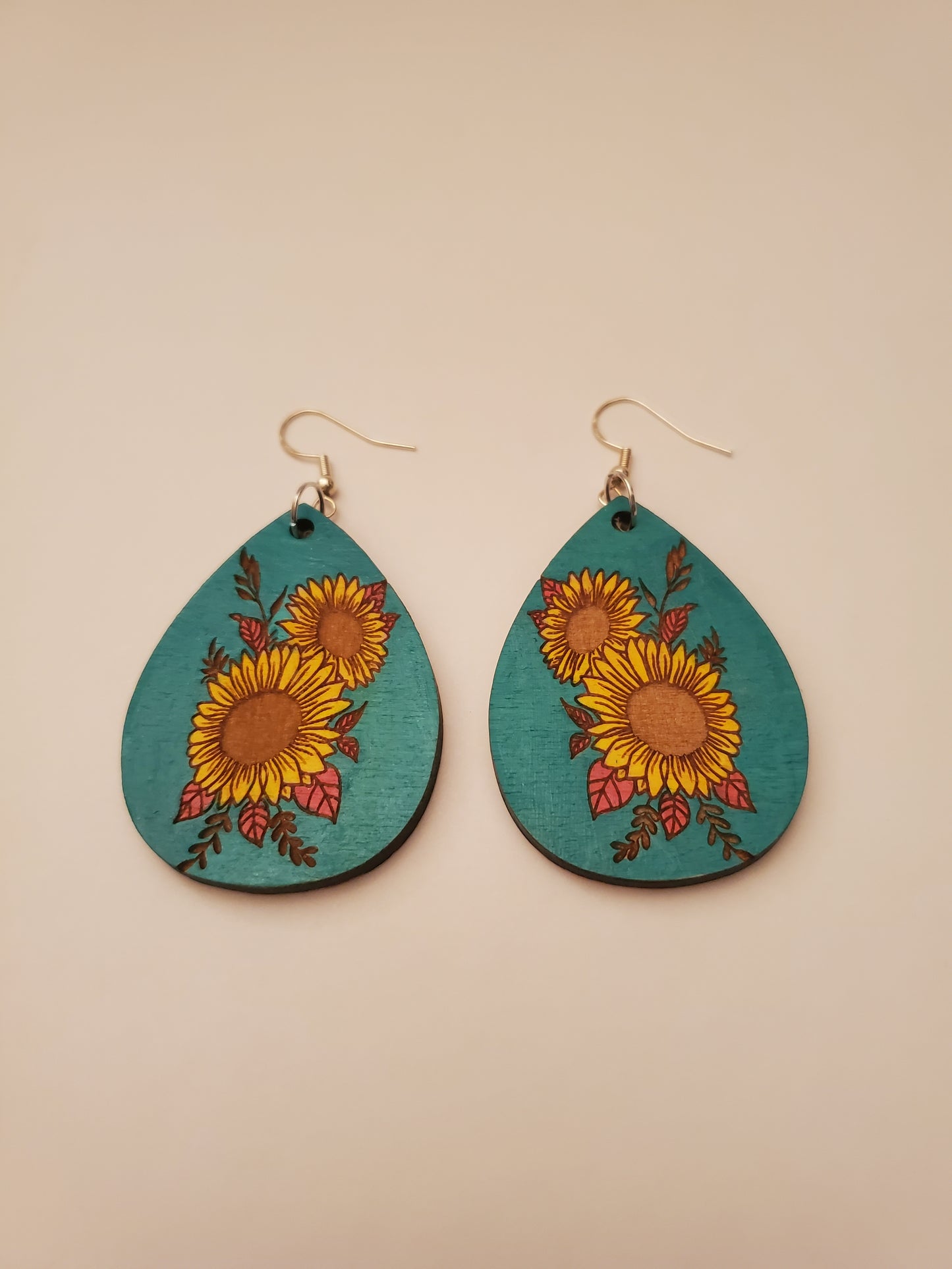 Handpainted Wood Earrings