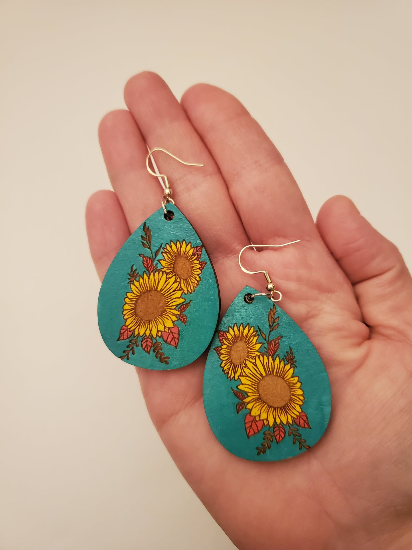 Handpainted Wood Earrings