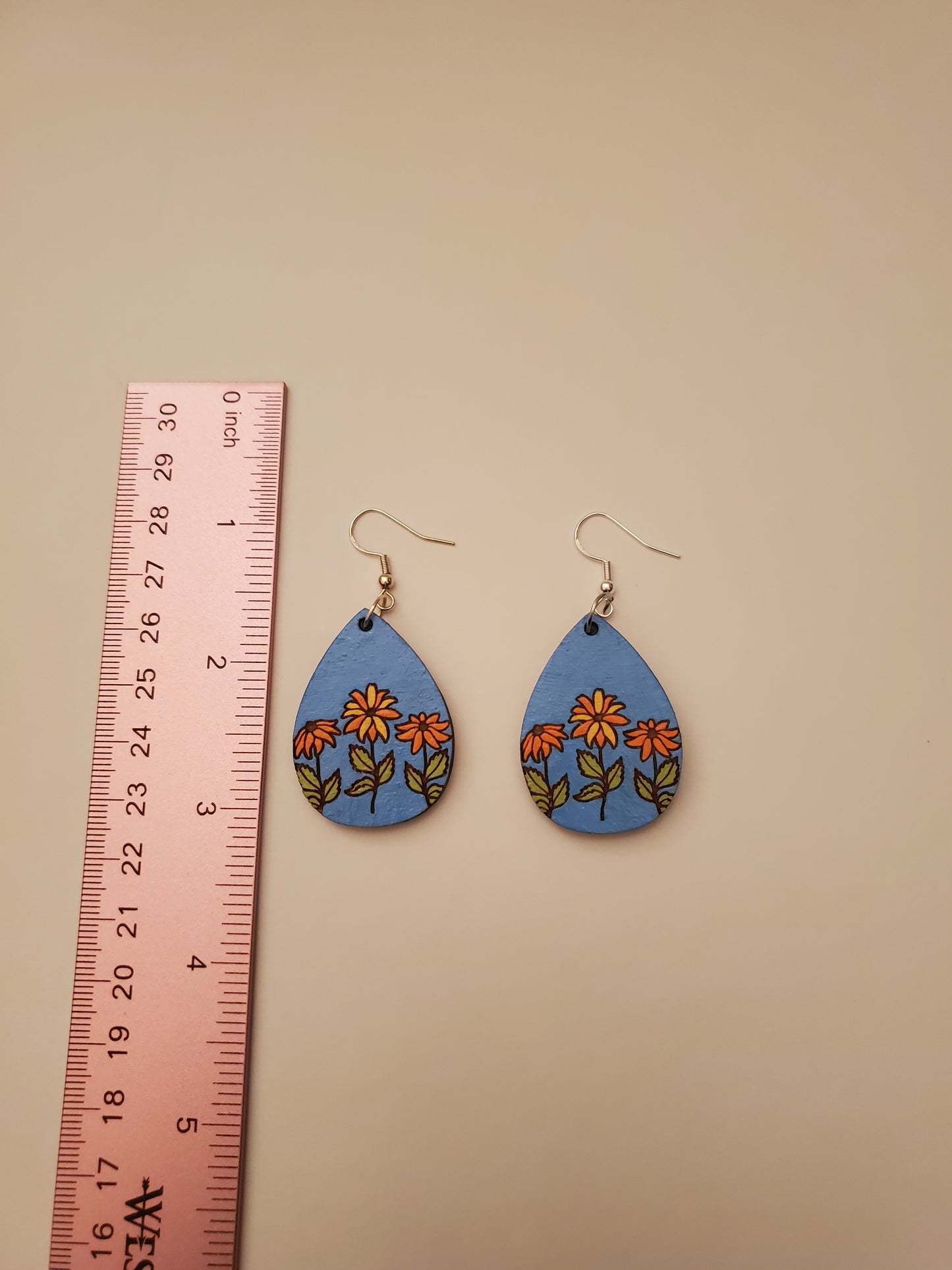 Handpainted Wood Earrings