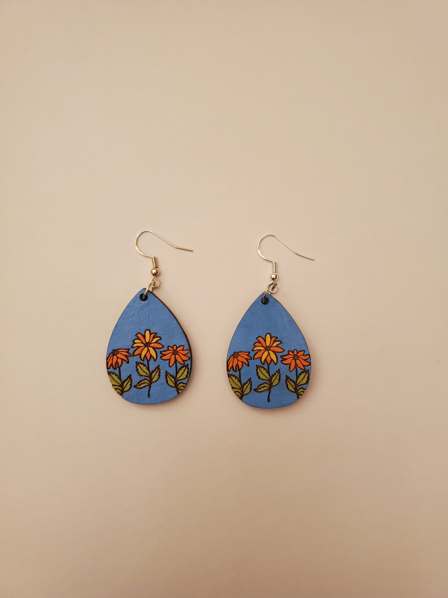 Handpainted Wood Earrings