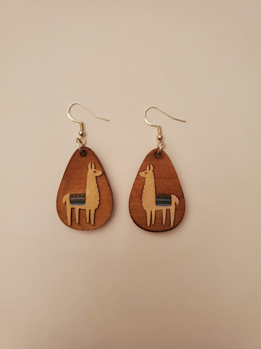 Handpainted Wood Earrings