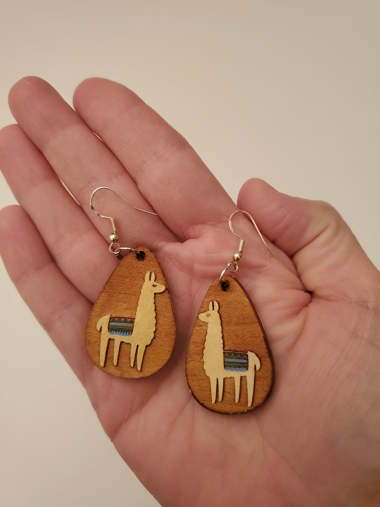 Handpainted Wood Earrings