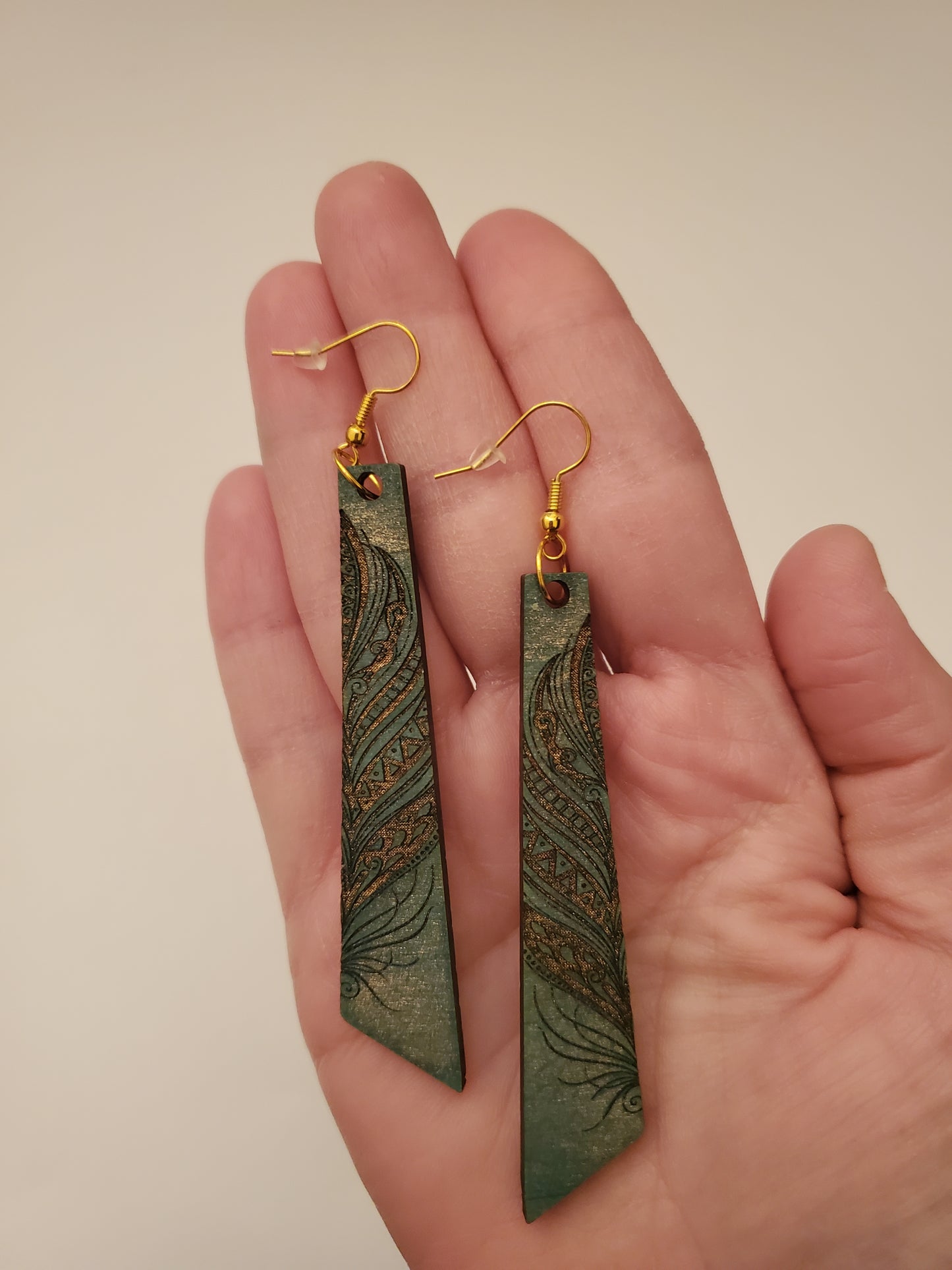 Handpainted Wood Earrings