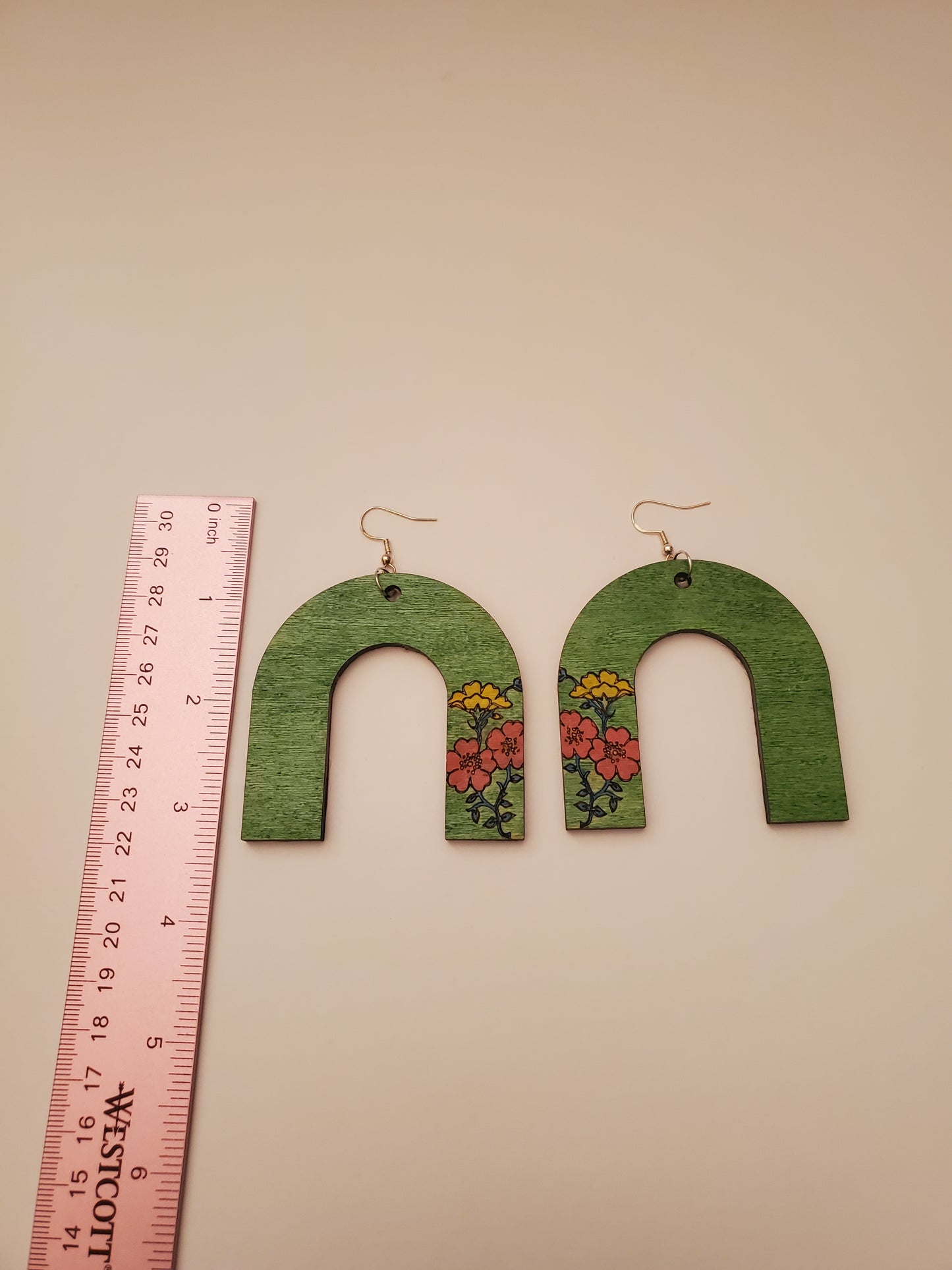 Handpainted Wood Earrings