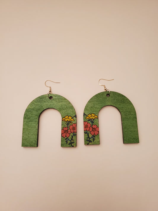 Handpainted Wood Earrings