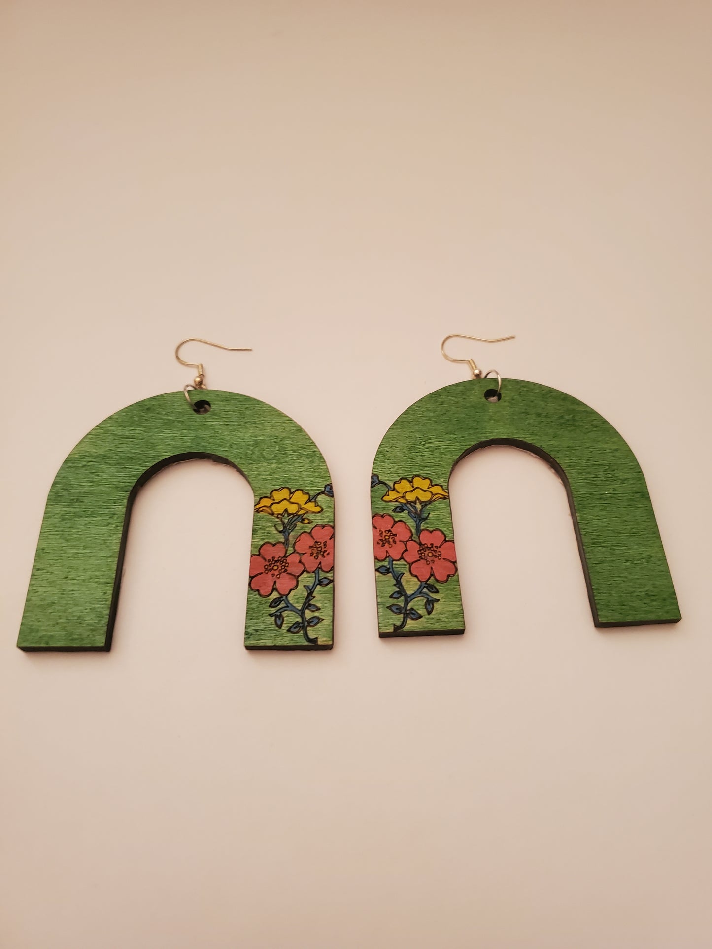 Handpainted Wood Earrings