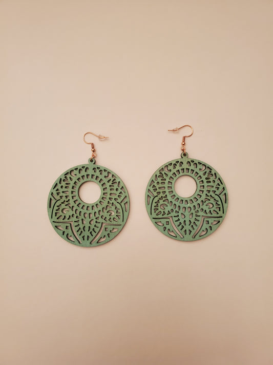 Handpainted Wood Earrings