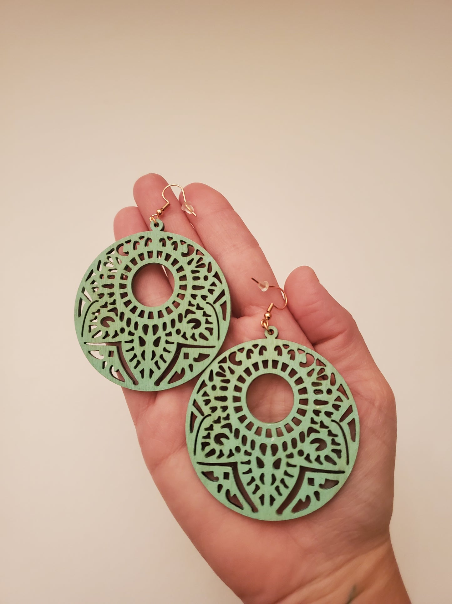 Handpainted Wood Earrings