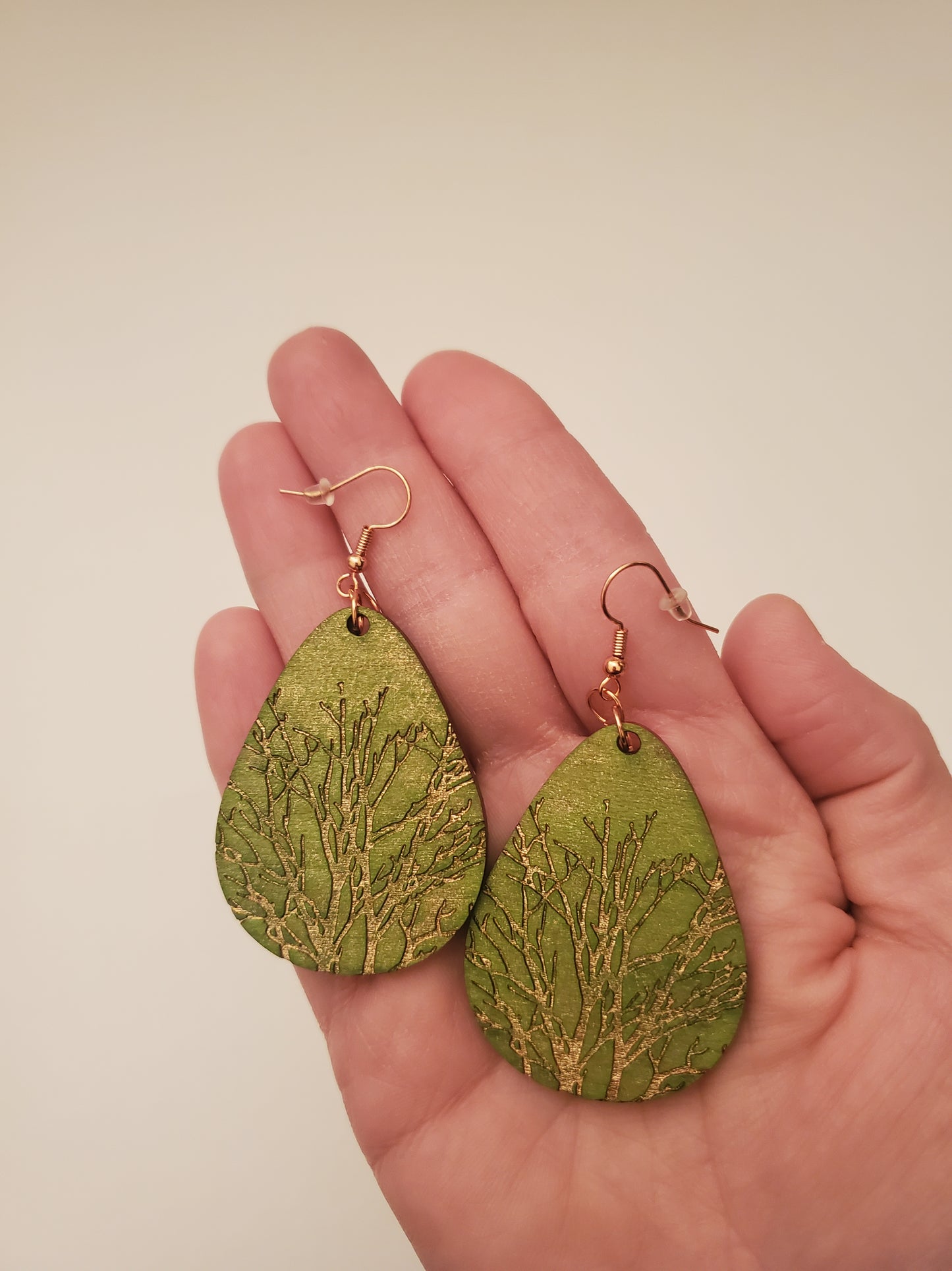 Handpainted Wood Earrings