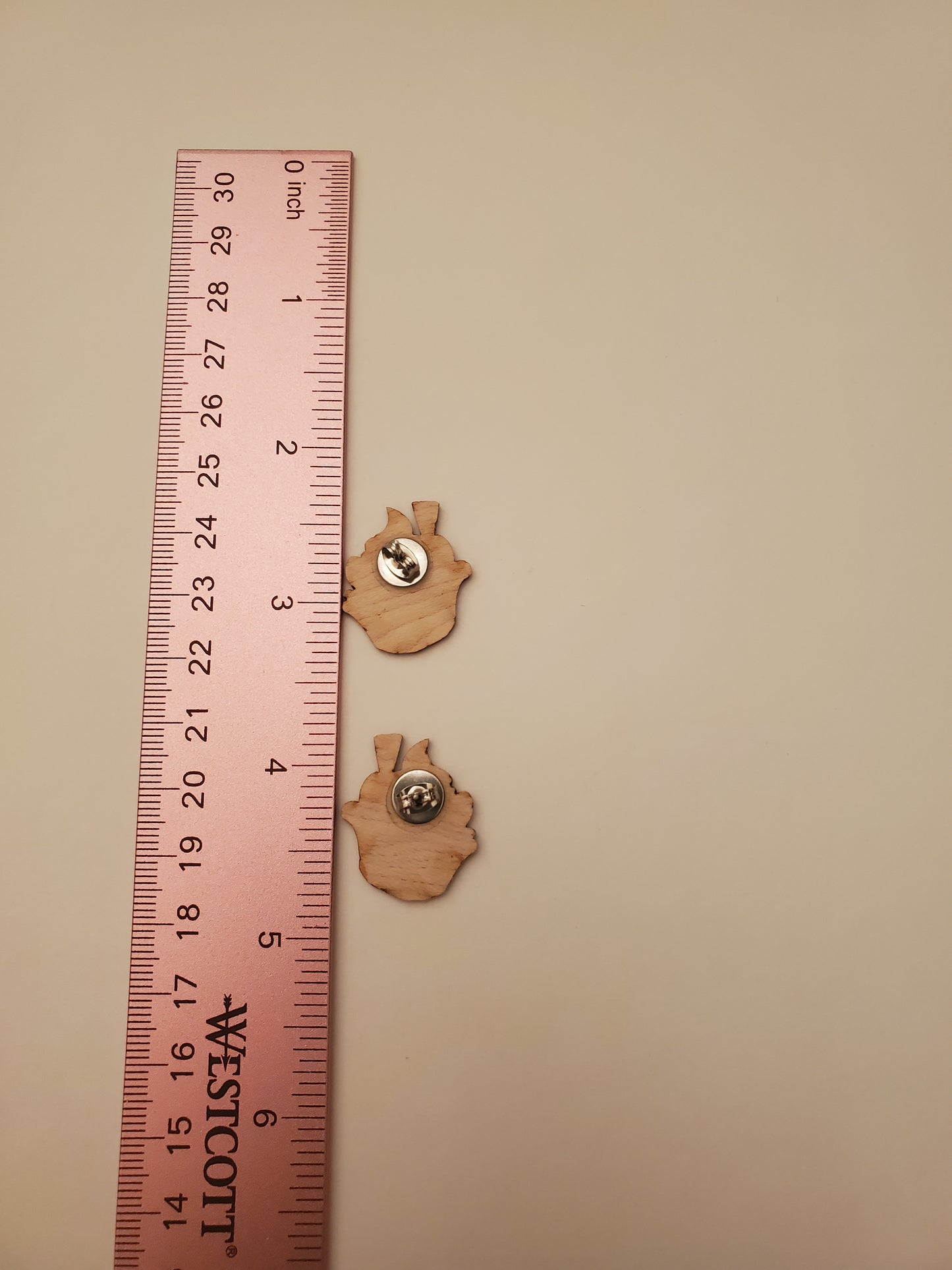 Handpainted Small Wood Cupcake Earrings