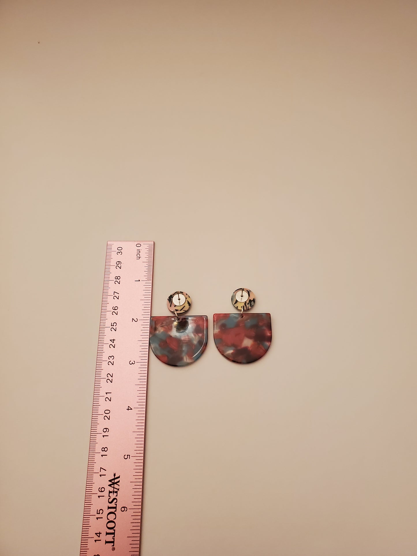 Colorful Acetate Stud Drop Earrings (multiple variations)