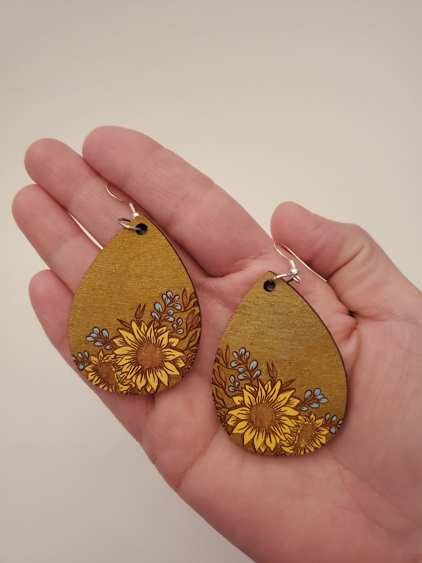 Handpainted Wood Earrings