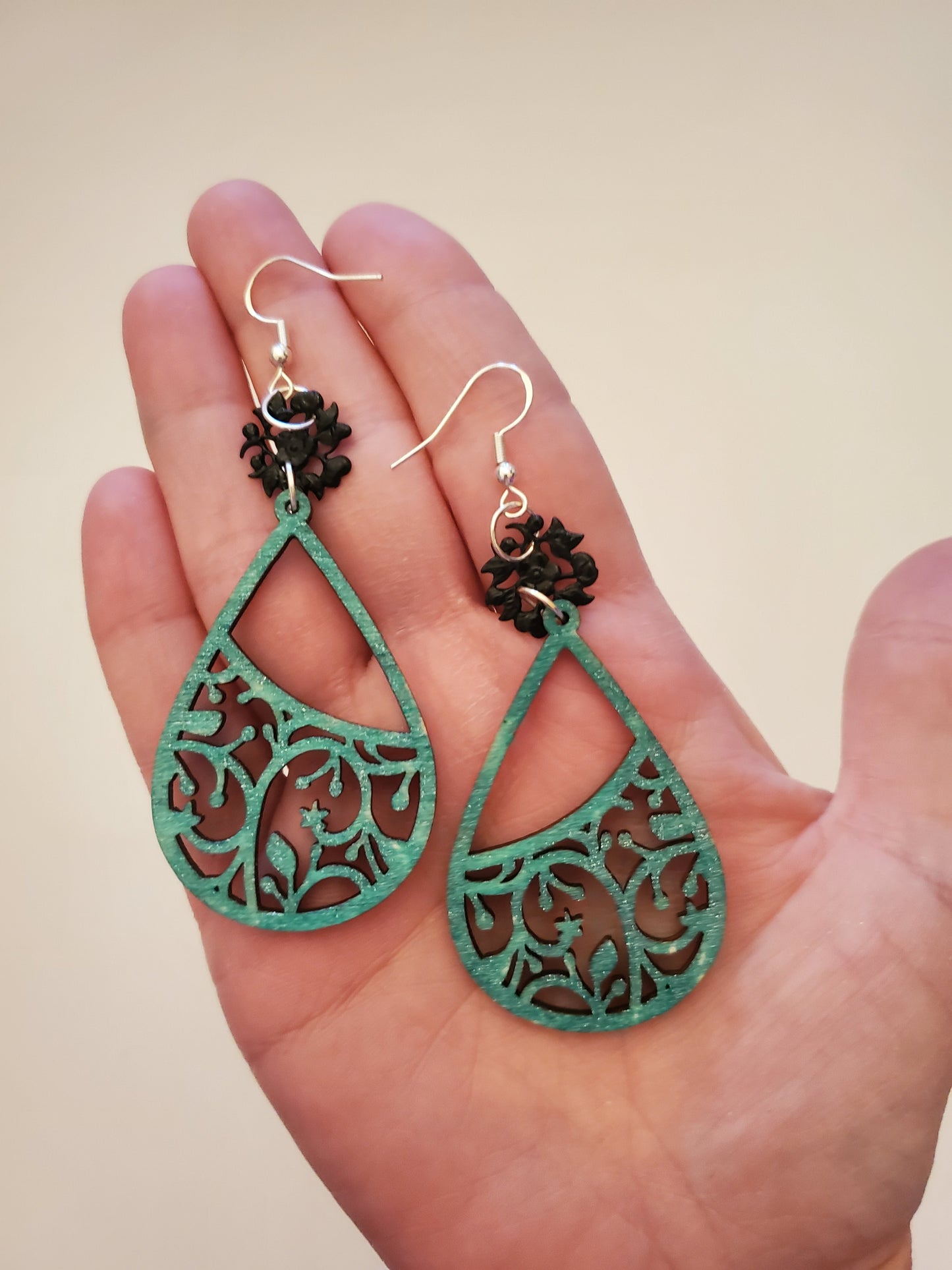 Handpainted Wood Earrings