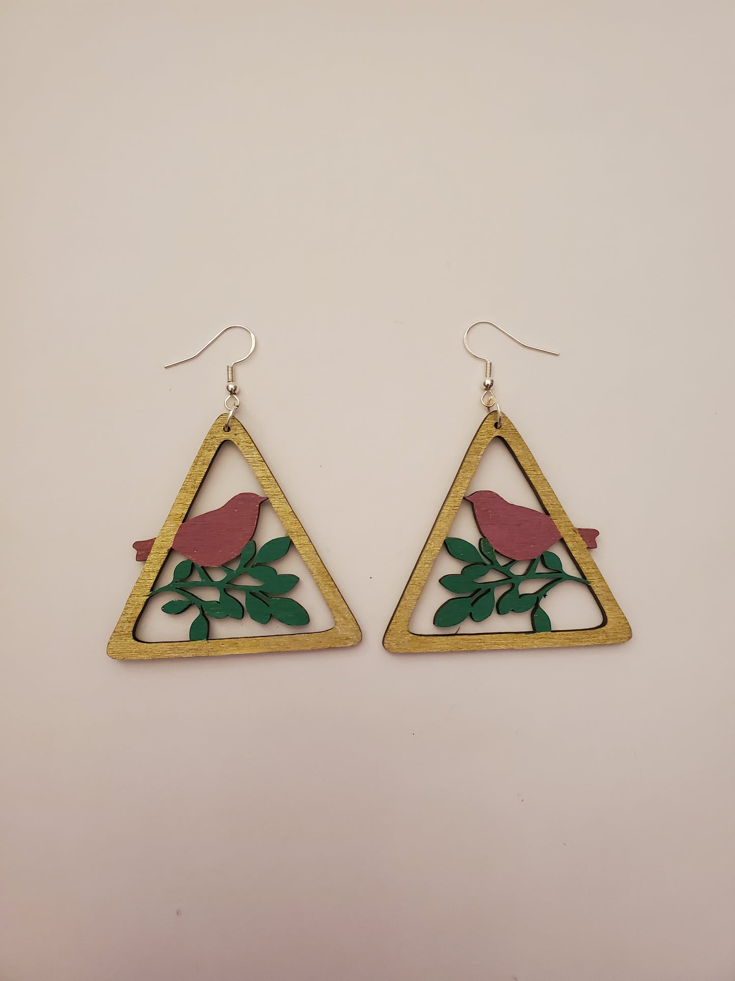 Handpainted Wood Earrings