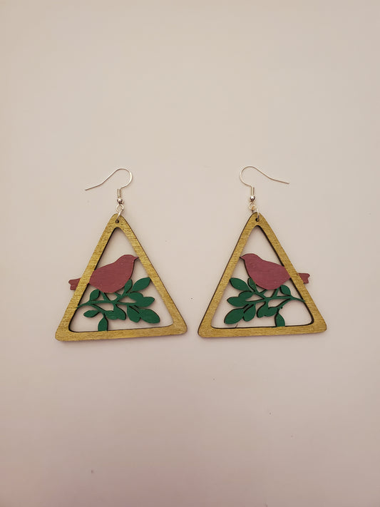 Handpainted Wood Earrings