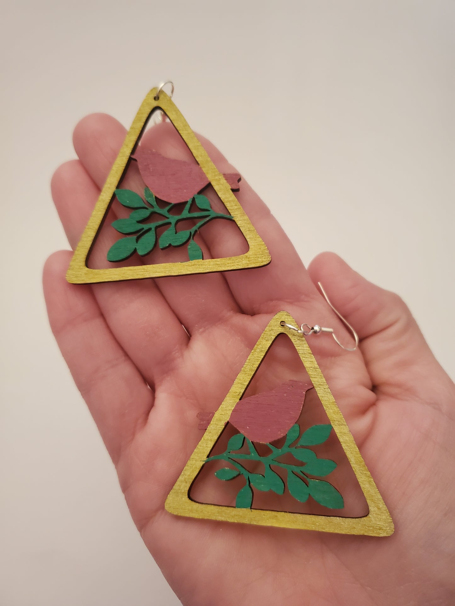 Handpainted Wood Earrings