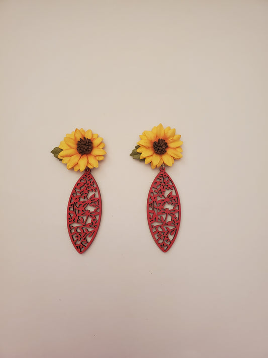 Floral Handpainted Stud Earrings