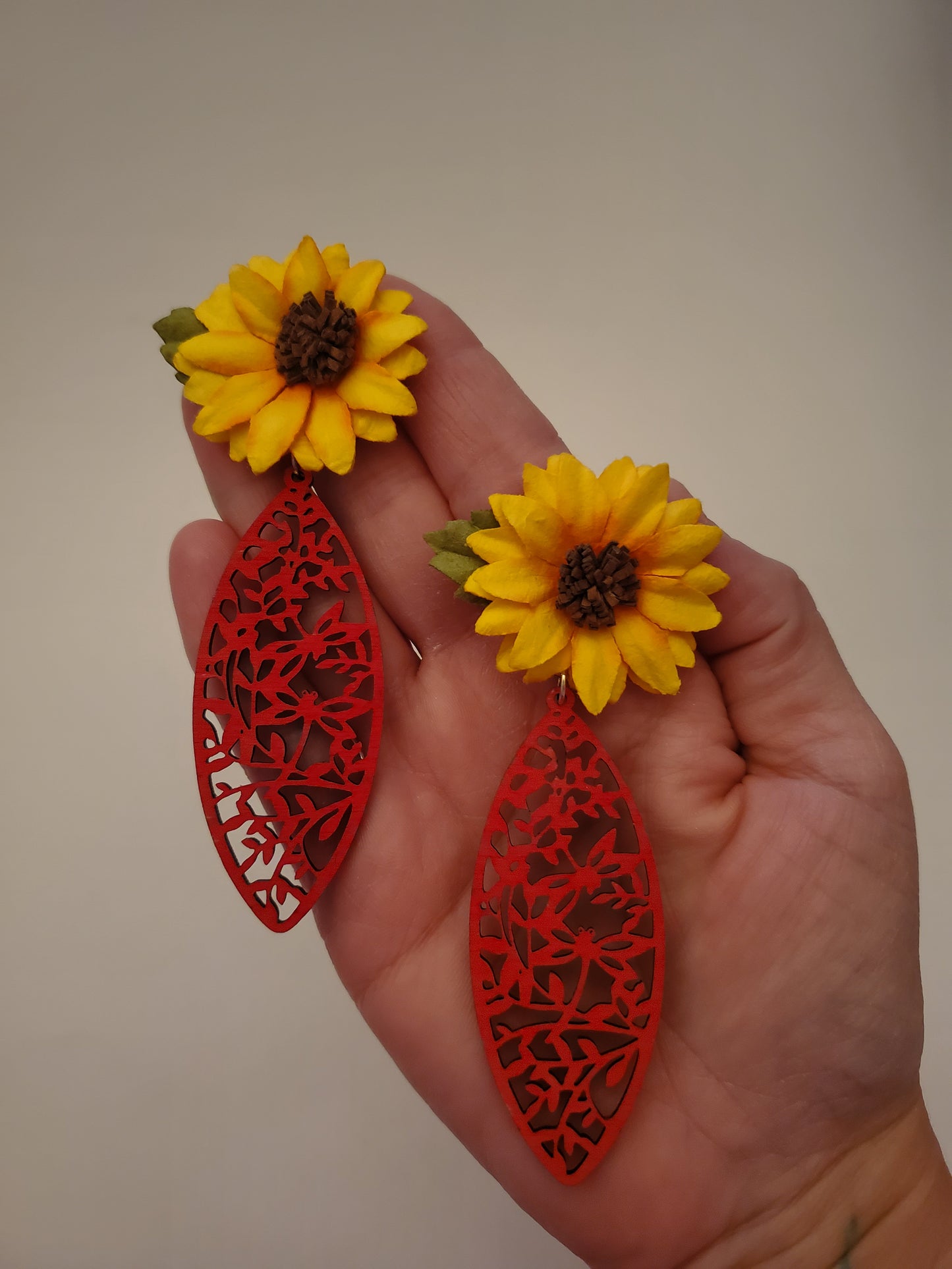 Floral Handpainted Stud Earrings