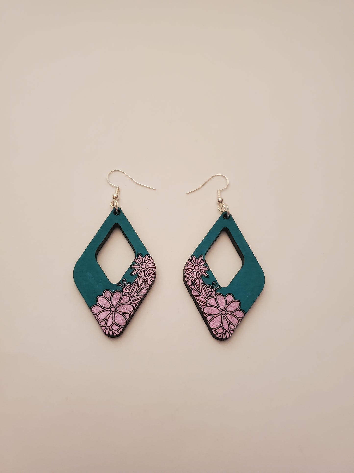 Handpainted Wood Earrings