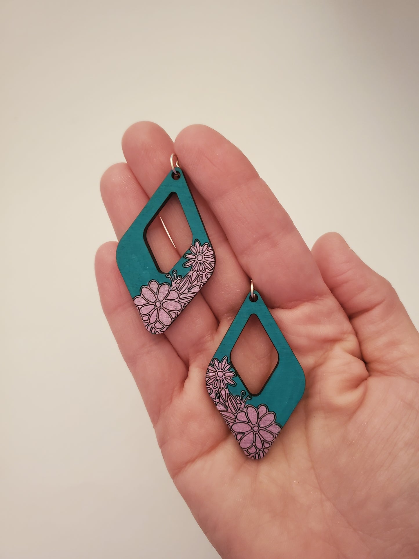 Handpainted Wood Earrings