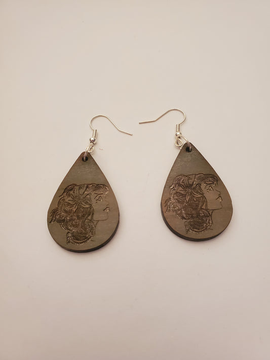 Handstained Wood Earrings