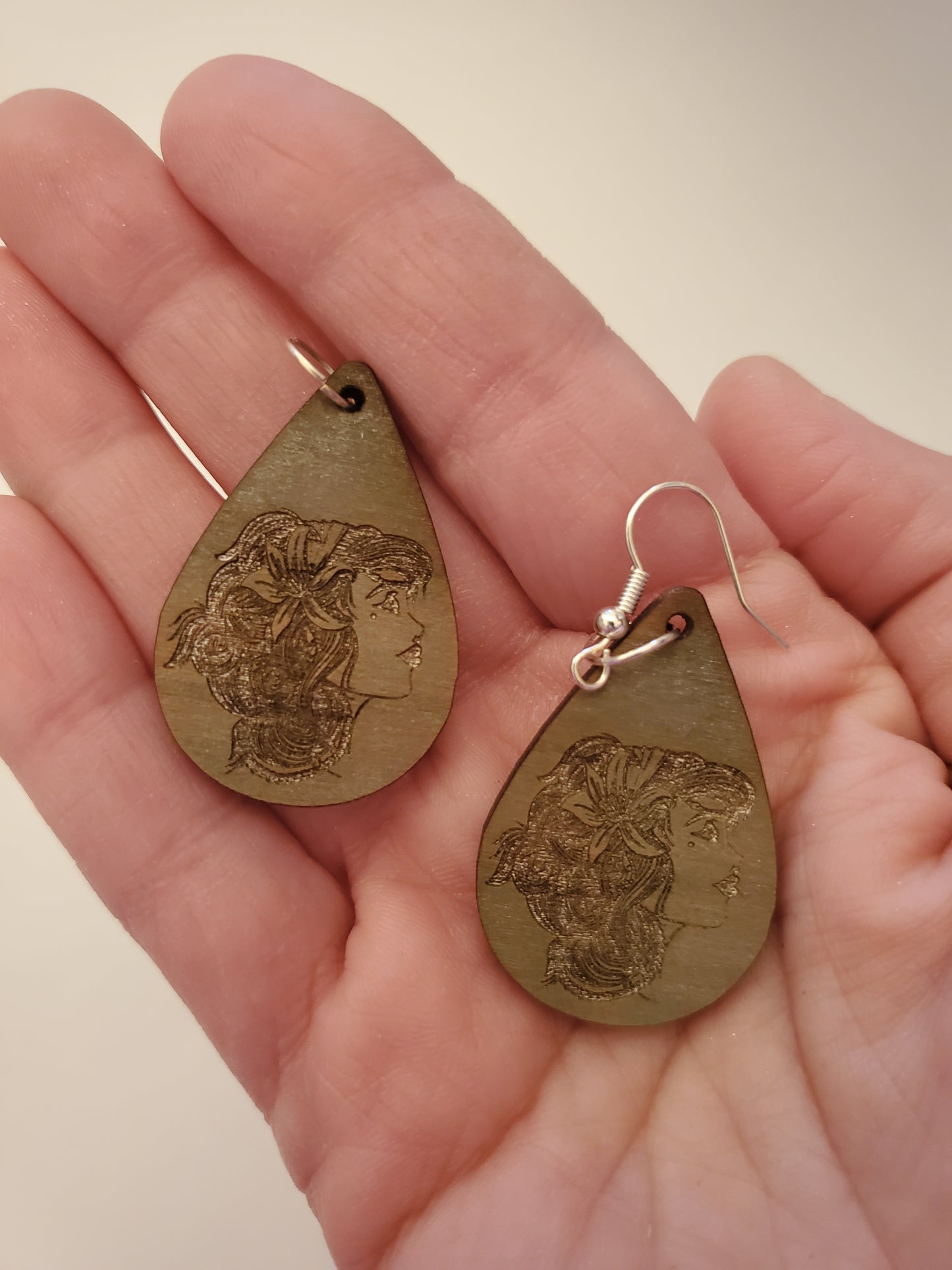 Handstained Wood Earrings