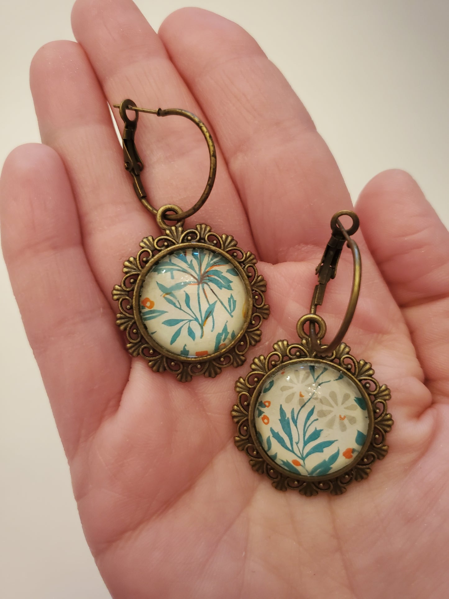 Glass Cabachon Earrings