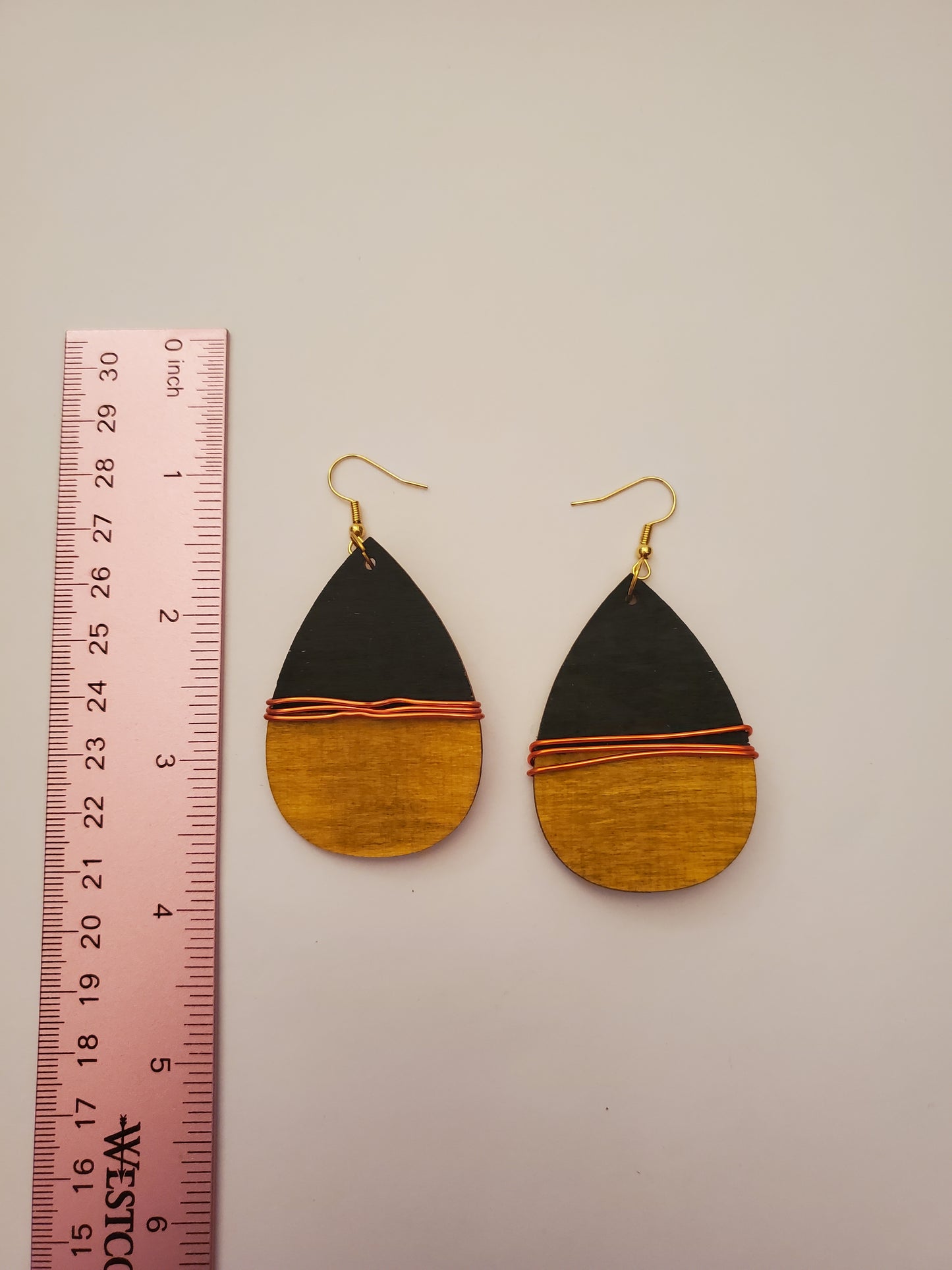 Handwired Wood Drop Earrings