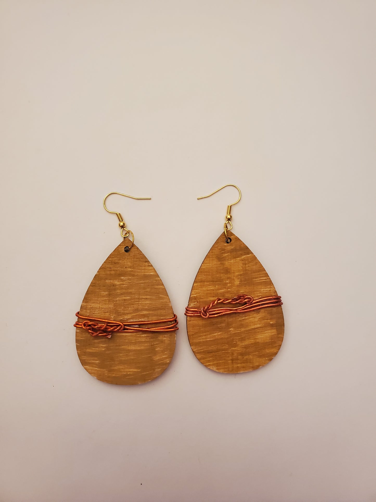 Handwired Wood Drop Earrings