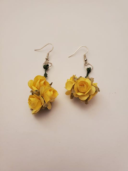 Paper Flower Drop Earrings