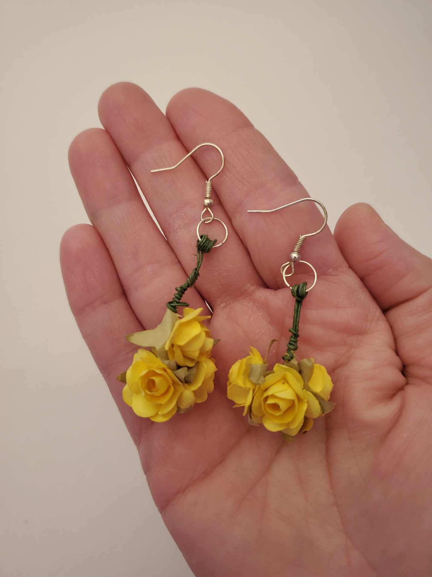 Paper Flower Drop Earrings