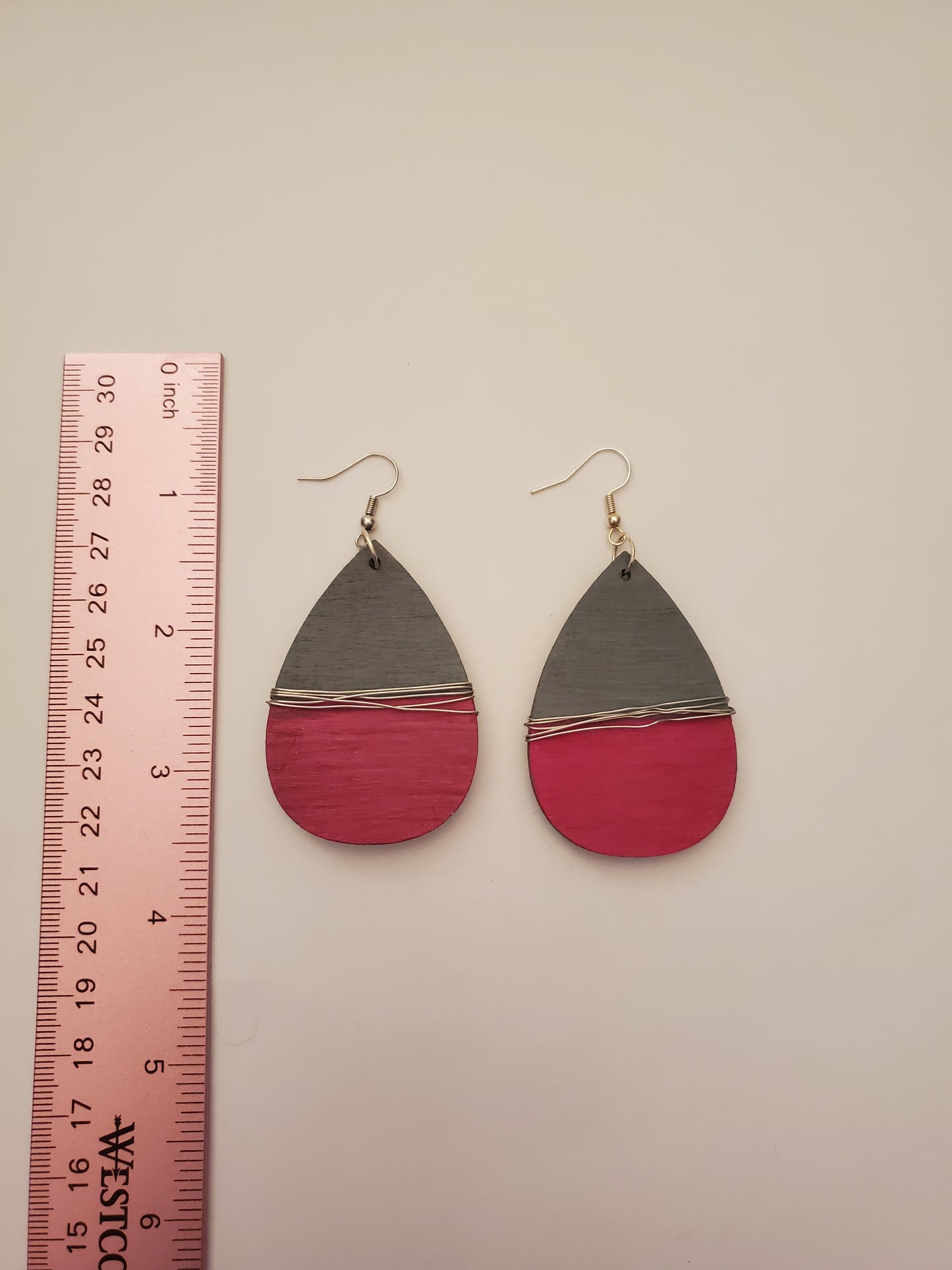 Handwired Wood Drop Earrings