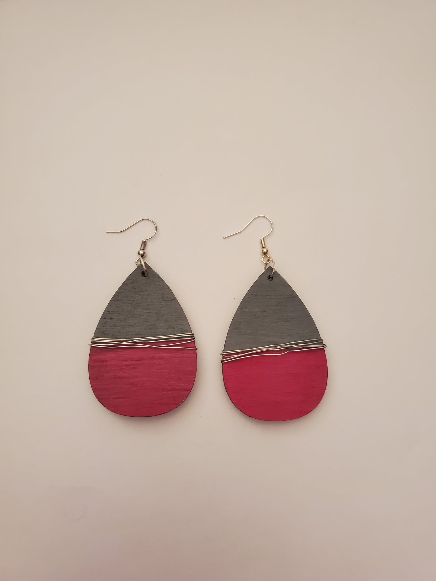 Handwired Wood Drop Earrings