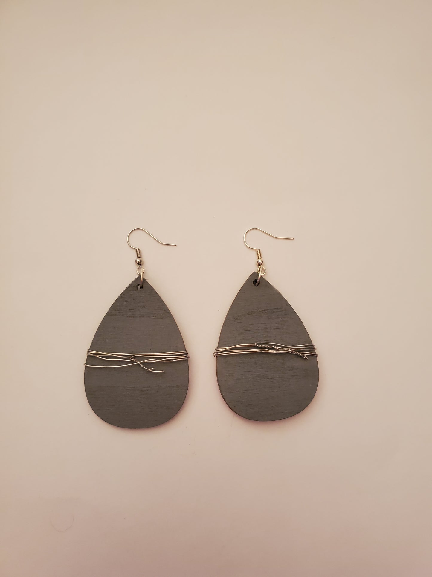 Handwired Wood Drop Earrings