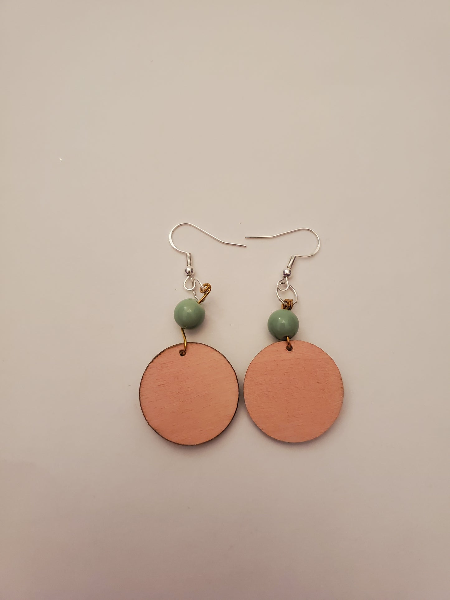 Handpainted Beaded Wood Earrings