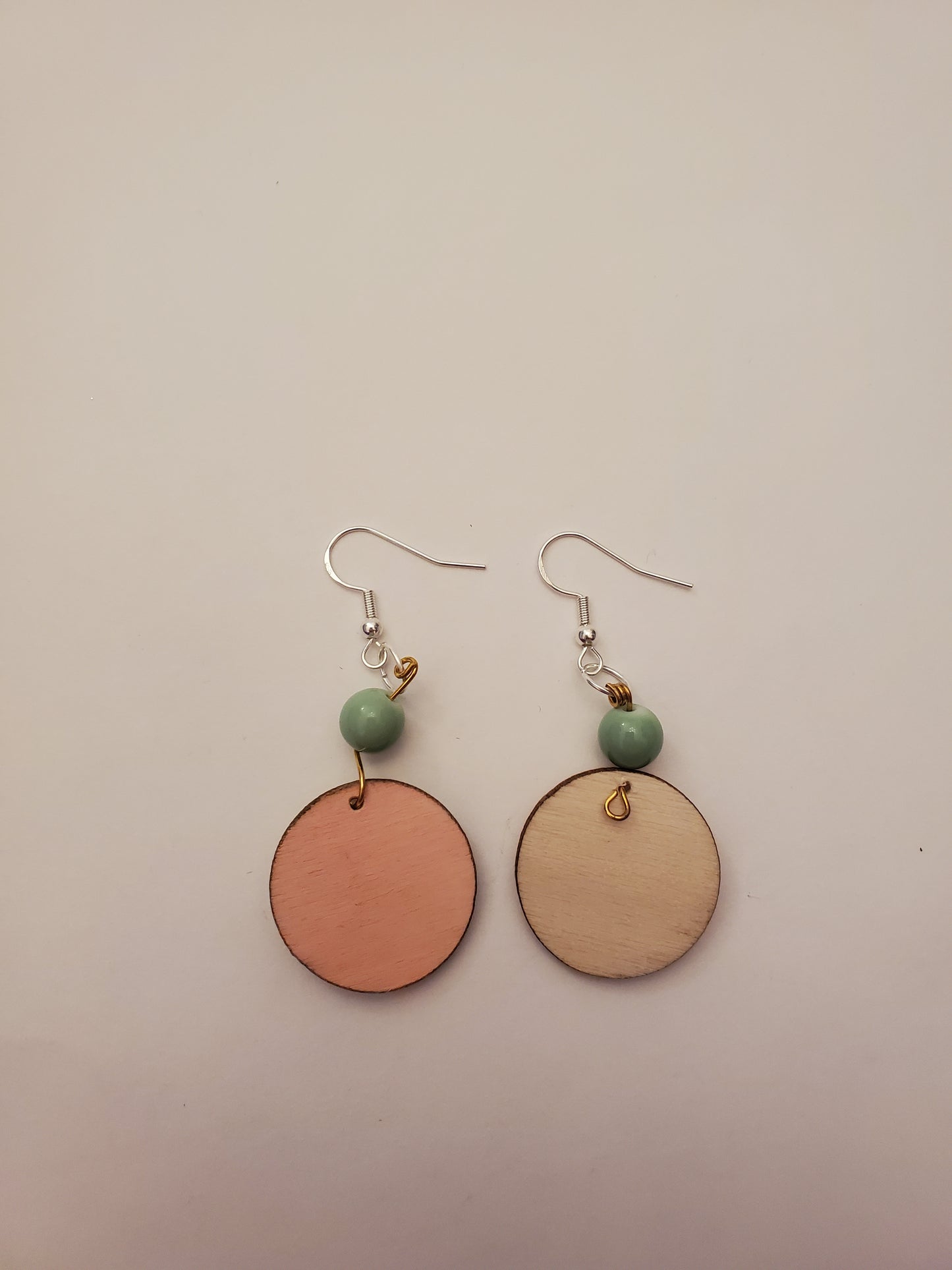 Handpainted Beaded Wood Earrings