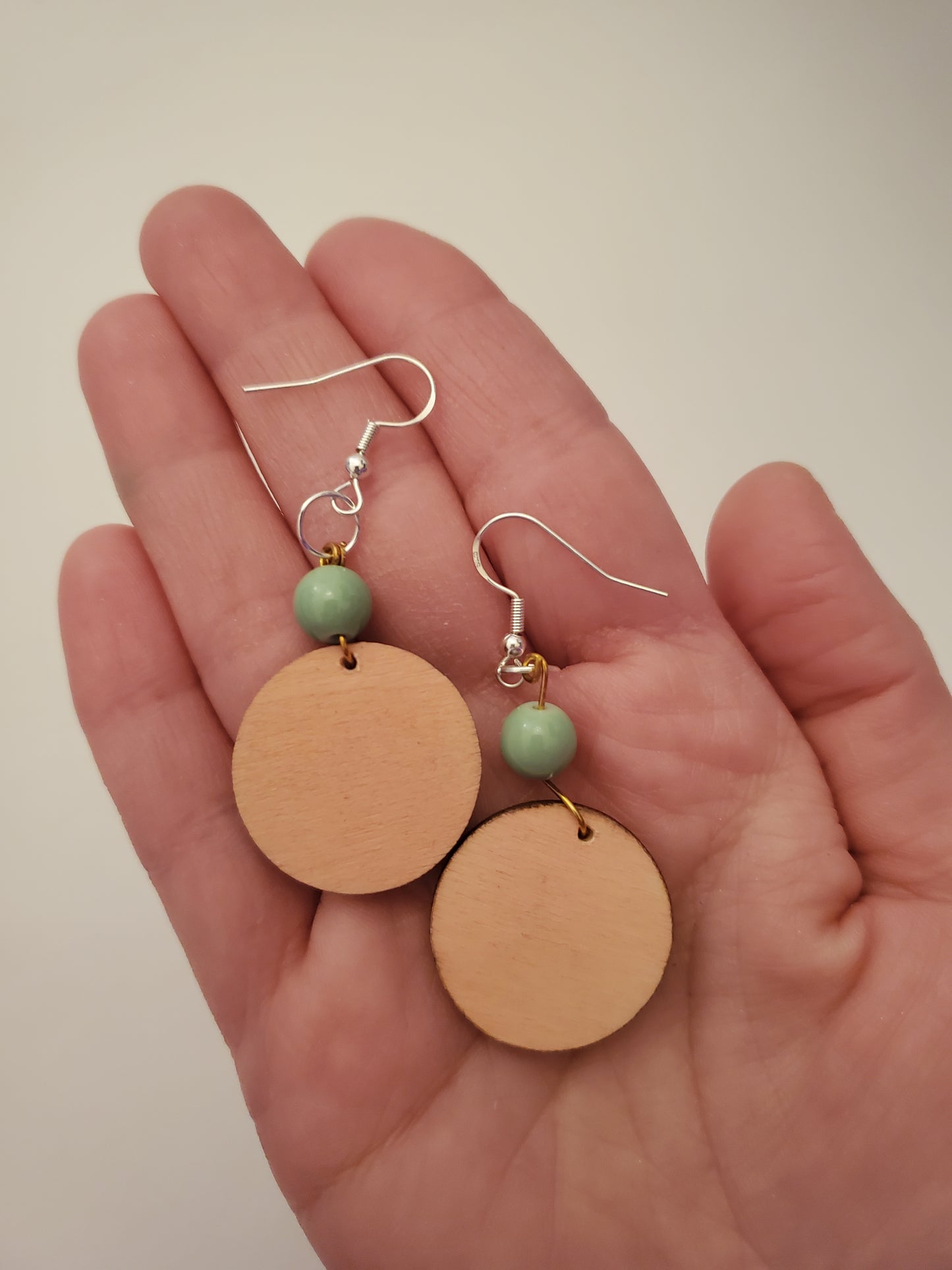 Handpainted Beaded Wood Earrings