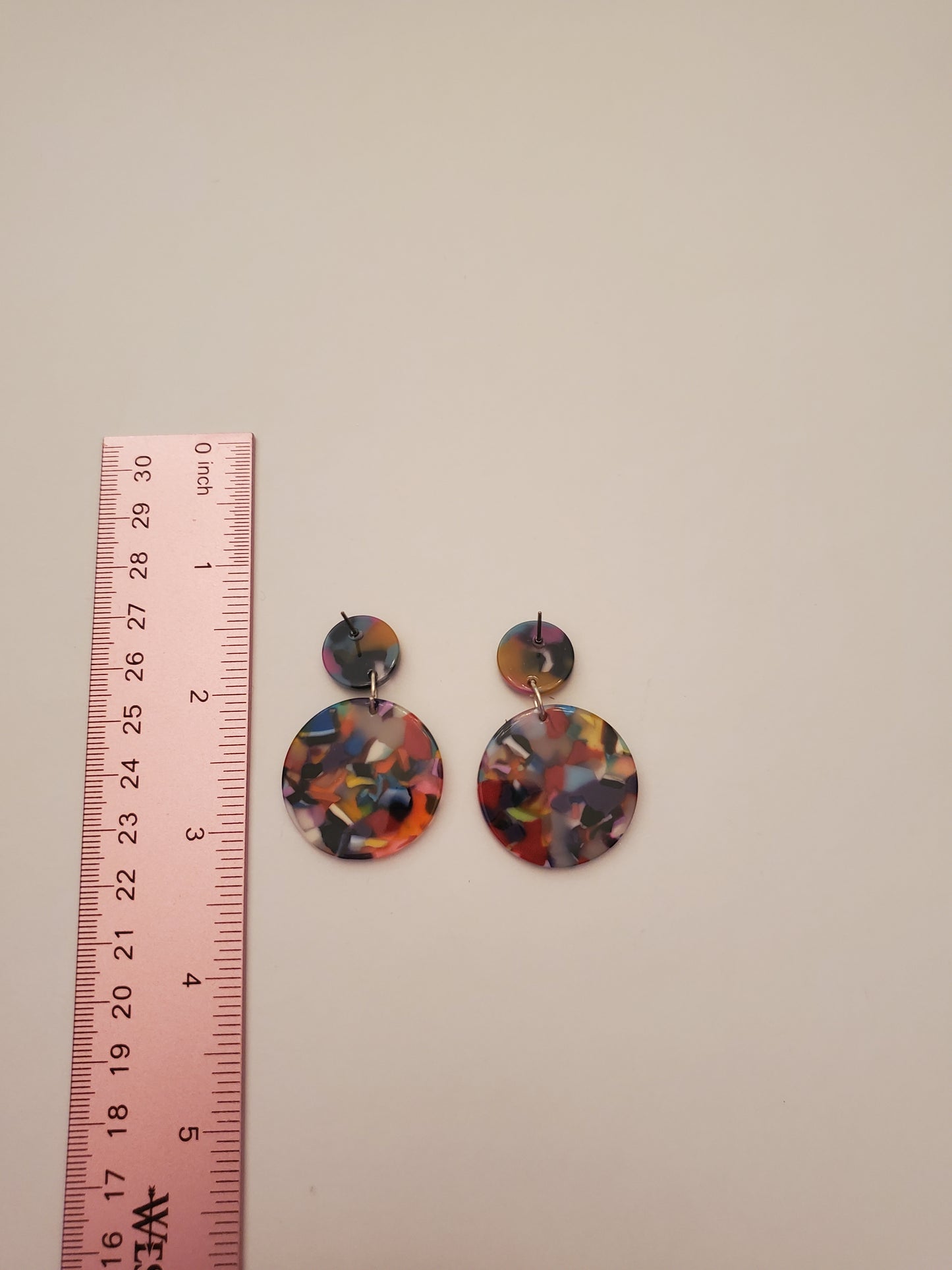 Colorful Acetate Stud Drop Earrings