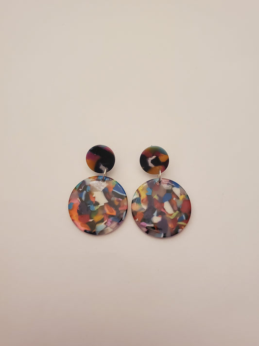 Colorful Acetate Stud Drop Earrings