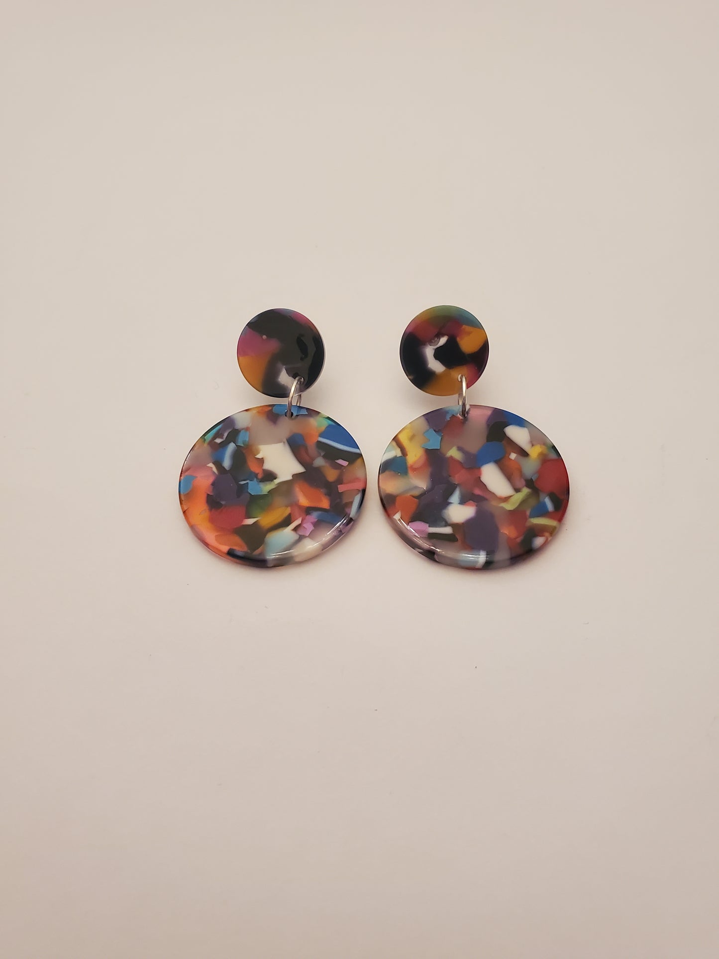 Colorful Acetate Stud Drop Earrings