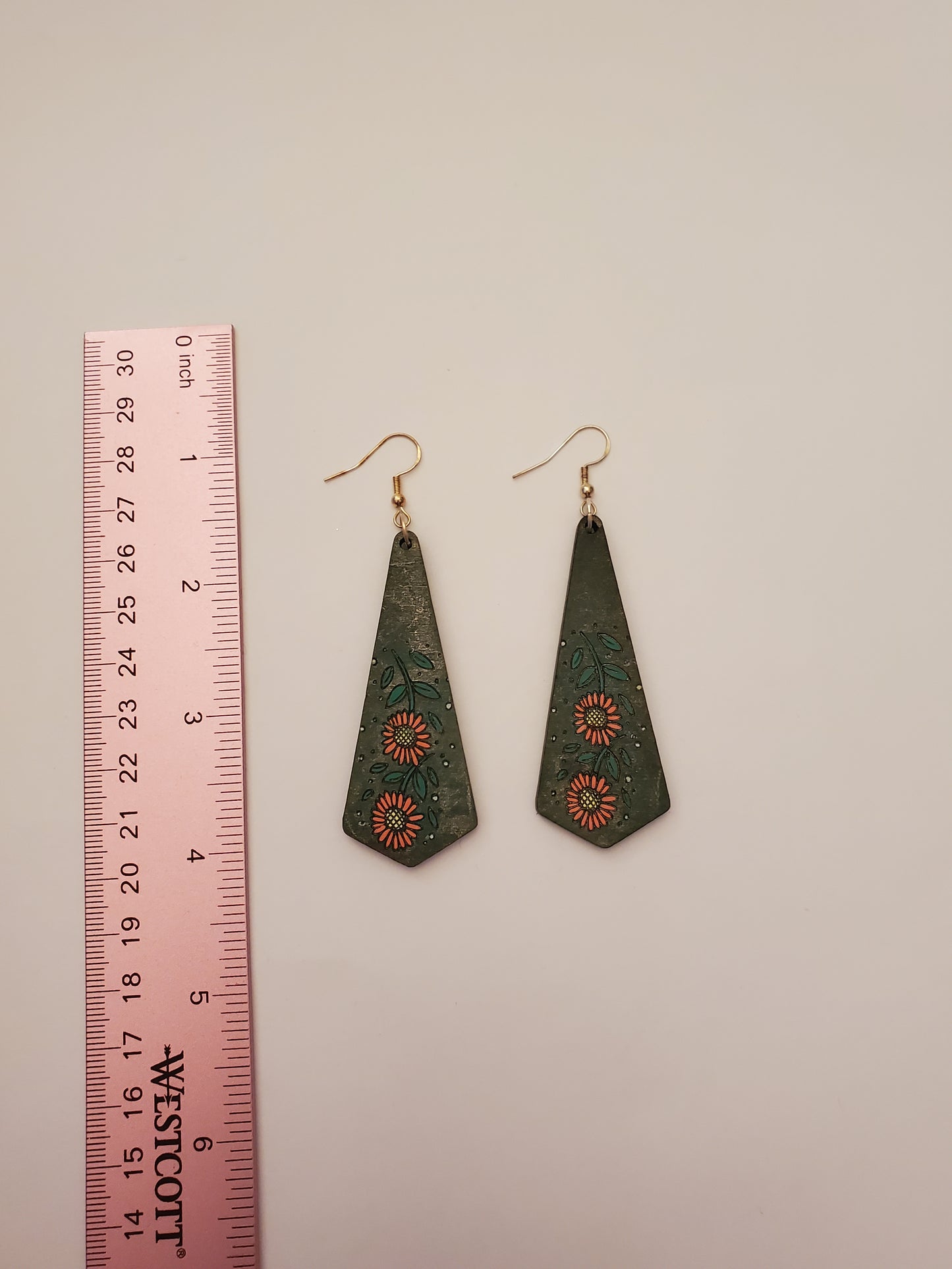 Handpainted Wood Earrings