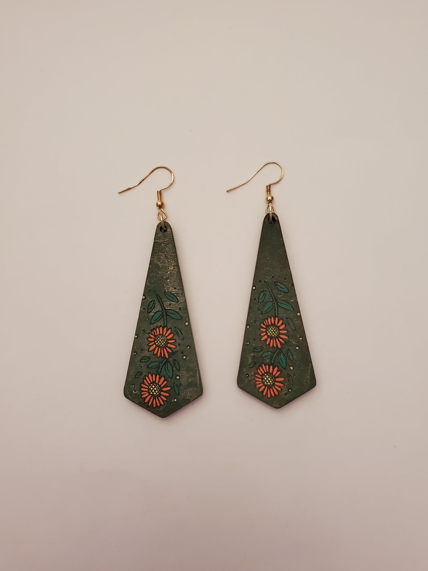 Handpainted Wood Earrings