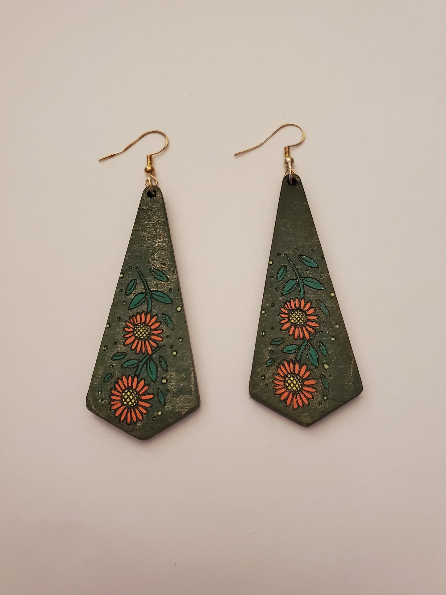 Handpainted Wood Earrings